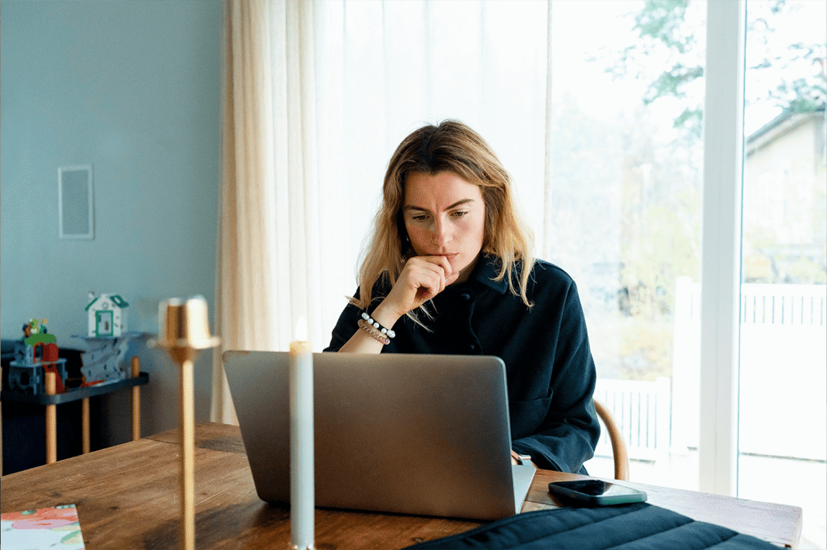 Woman looking at computer