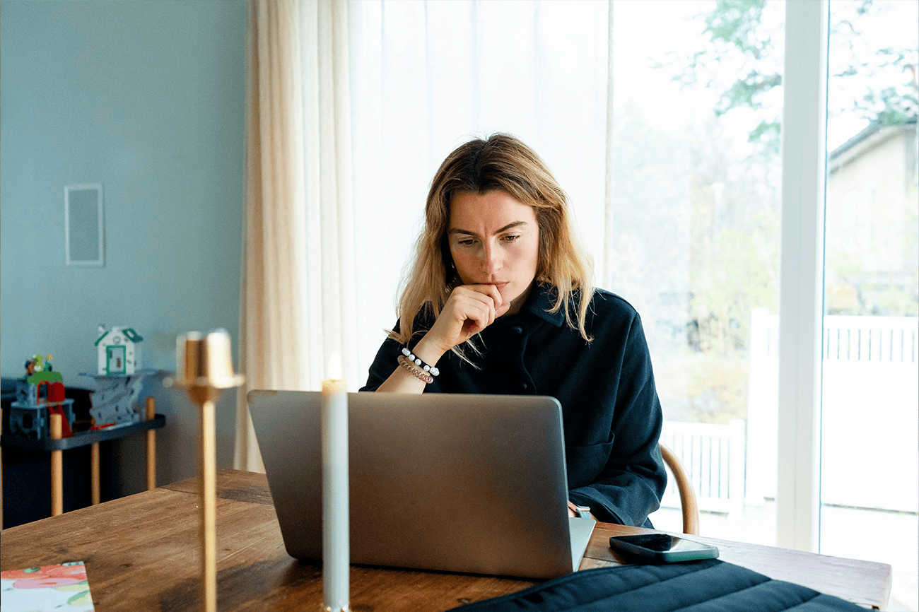 Woman looking at computer