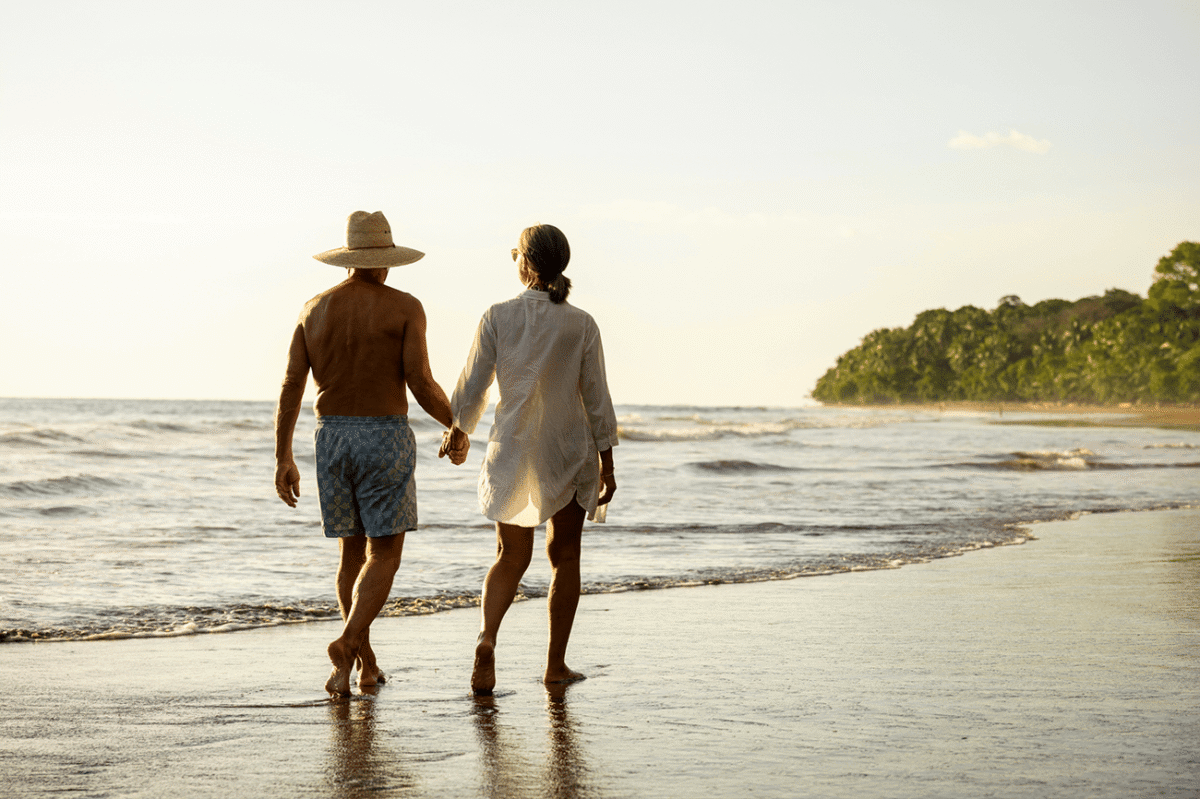 Older couple on a beach